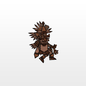 Ilustración coloreada personaje azteca