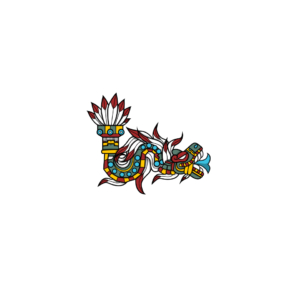 Ilustración coloreada animal azteca